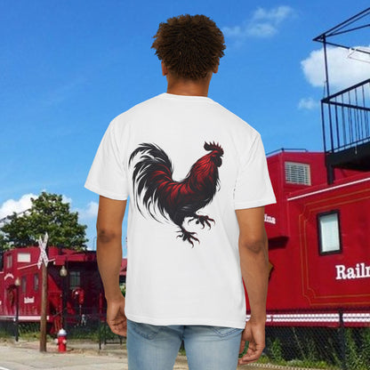 Rooster Graphic T-Shirt — Vertical '803' Design & Bold Red Rooster