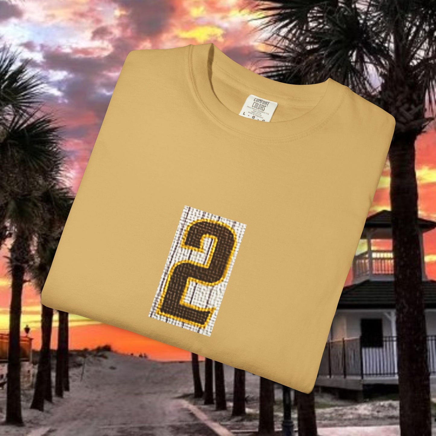 Number 2 Graphic T-Shirt — Bold Retro Patch Front & X Back Tee