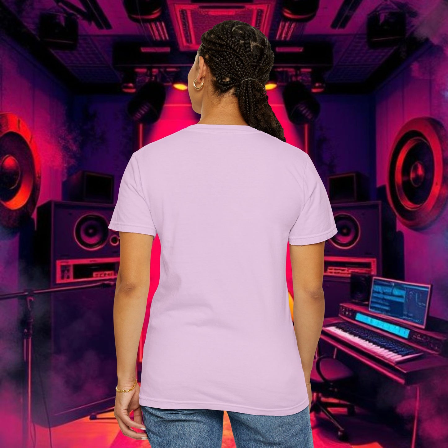 Colorful Unisex Garment-Dyed T-shirt, Artistic Graphic Tee, Music Festival Shirt, Casual Everyday Wear, Vibrant Streetwear, Unique Gift Idea