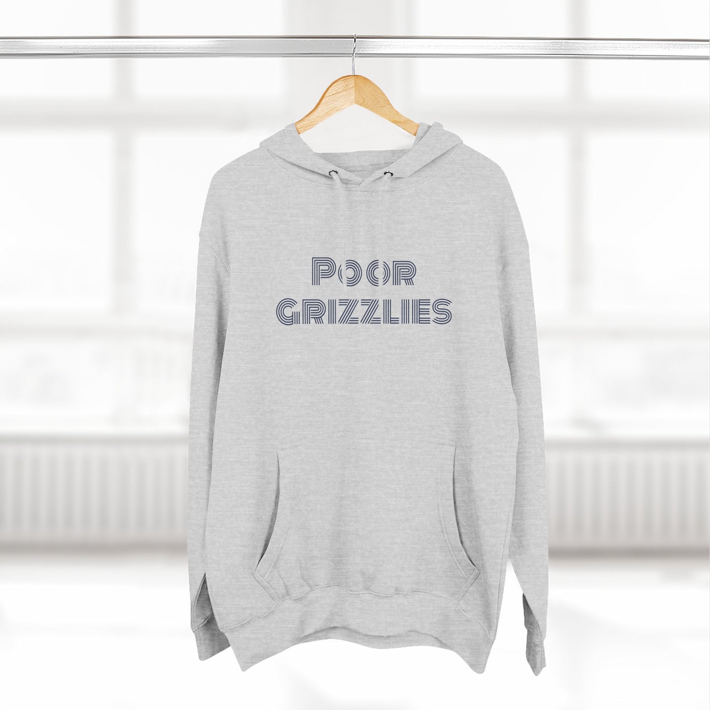 Poor Grizzlies Cozy Three-Panel Fleece Hoodie, Casual Wear, Gift for Bobcat Fans, Fall Essentials, Outdoor Adventures, Bobcat Tailgate Gear