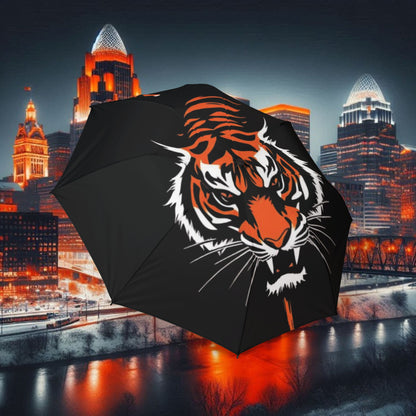 Bengal Tiger Foldable Umbrella | Unique Traveler Gift, Rain Gear, Stylish Accessories, Gameday Essentials, Cincinnati Ohio