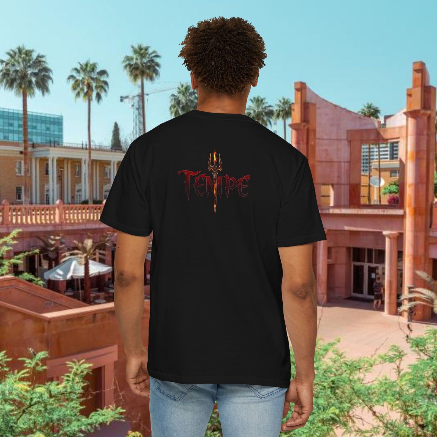 Tempe Trident Tee — 480 Vertical Number Front, Tempe Graphic Back