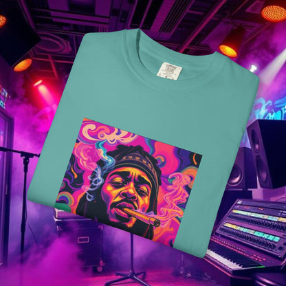 Vibrant Unisex Graphic Tee, Funky Smoke Art Shirt, Casual Streetwear, Gift for Music Lovers, Trendy Summer Top, Unique Festival Wear