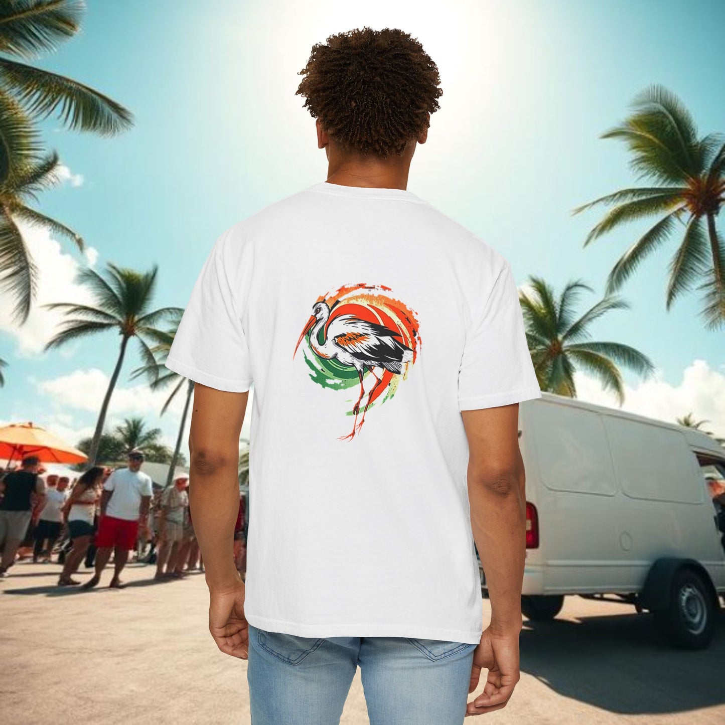 Miami Vibe Unisex Garment-Dyed T-shirt, Casual Wear, Summer Fashion, Nature Lovers, Beach Party, Gift Idea