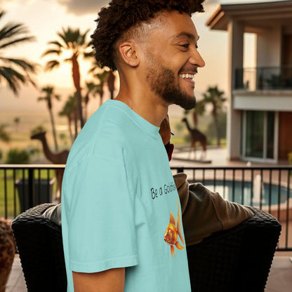 Be a Goldfish T-Shirt, Unisex Garment-Dyed Tee, Movie Reference Shirt, Casual Summer Shirt, Fun Gift for Athletes, Relaxed Fit Top