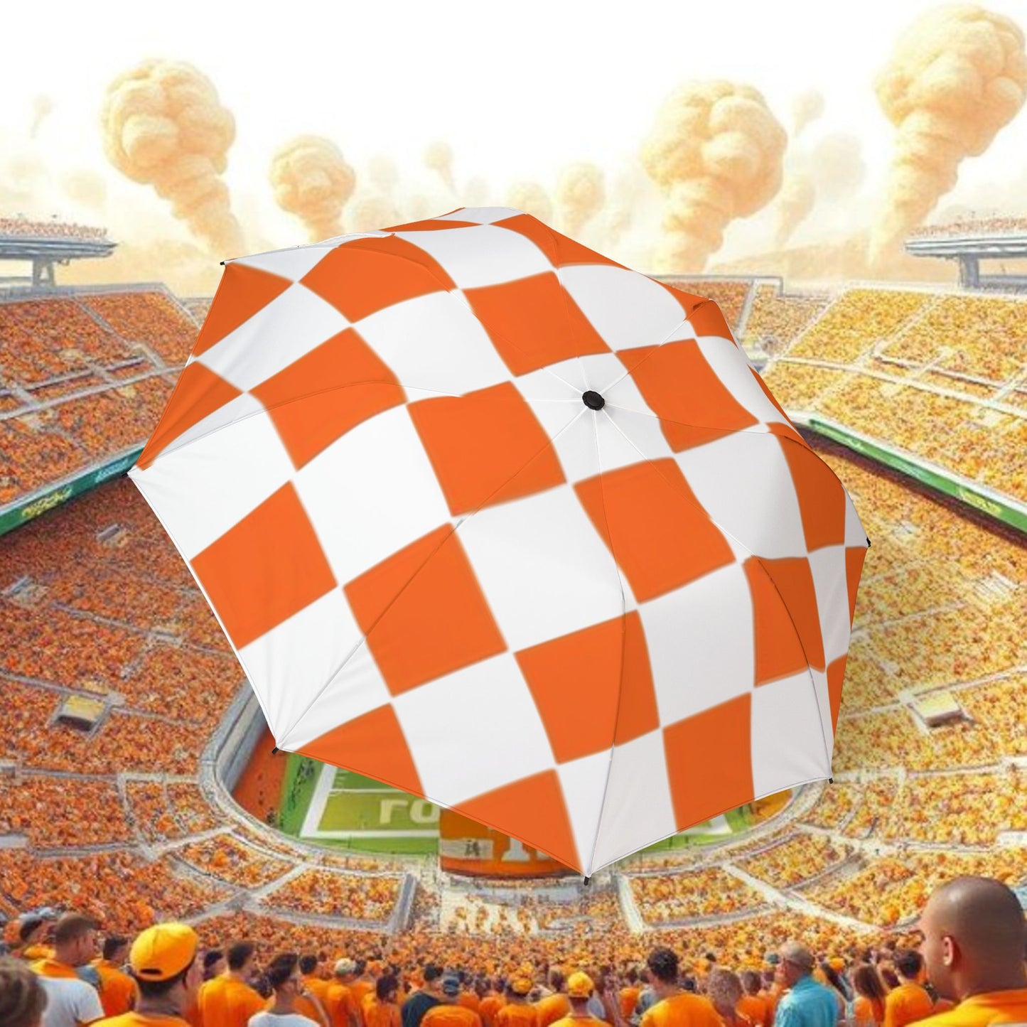 Vibrant Checkered Umbrella | Sports Event Gear, Rainy Day Essential, Festival Accessory, Gift for Fans, Outdoor Activities