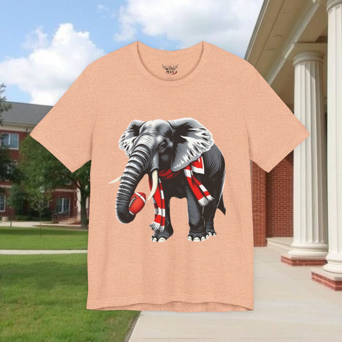 Elephant Graphic Tee — Cute Elephant Wearing Scarf T-Shirt