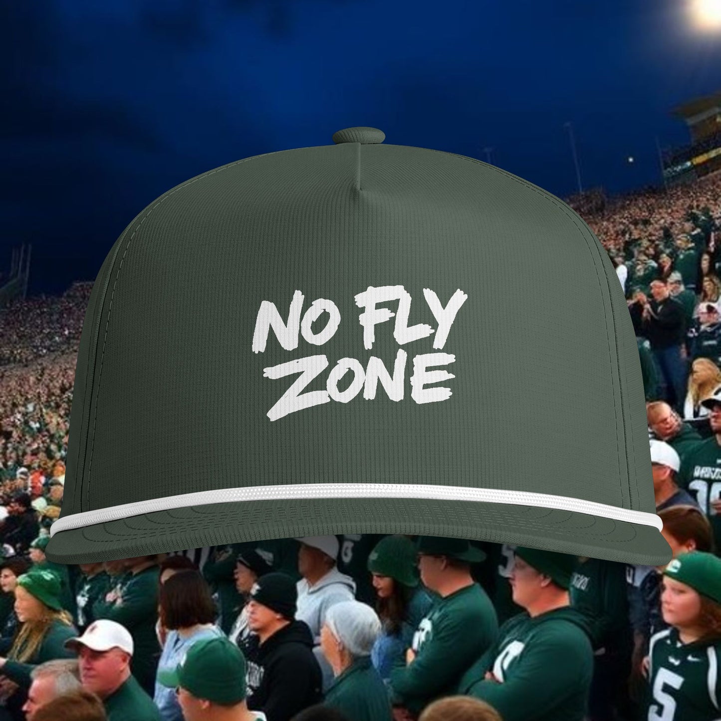 No Fly Zone Rope Cap — Sunwashed Baseball Hat for Game Day Fans