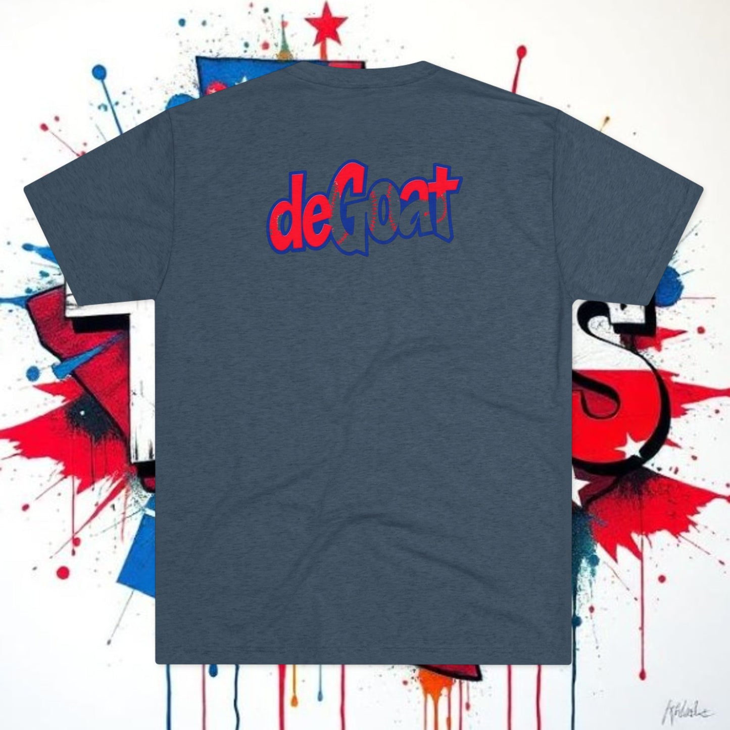 deGoat Pitcher Silhouette T-Shirt with Graffiti Logo on back and Silhouette of The GOAT on the front.