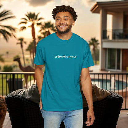 Unbothered Garment-Dyed T-Shirt, Relaxed Fit Tee, Casual Everyday Wear, Gift for Friends, Relaxation Apparel, Trendy Summer Top