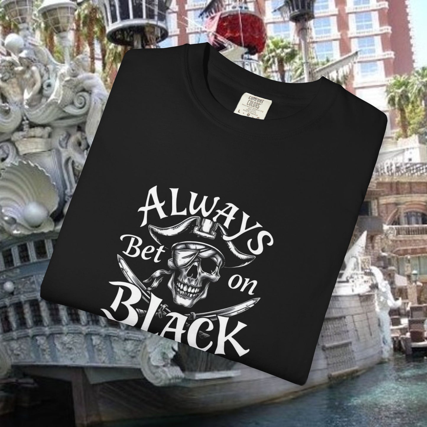 Always bet on Black Graphic Tee, Skull Shirt, Unisex Casual Wear, Football Games, Las Vegas Fans