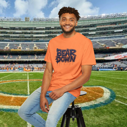 Vibrant Bear Down Unisex T-Shirt | Trendy Graphic Tee, Casual Wear, Gift for Sports Fans, Summer Style.