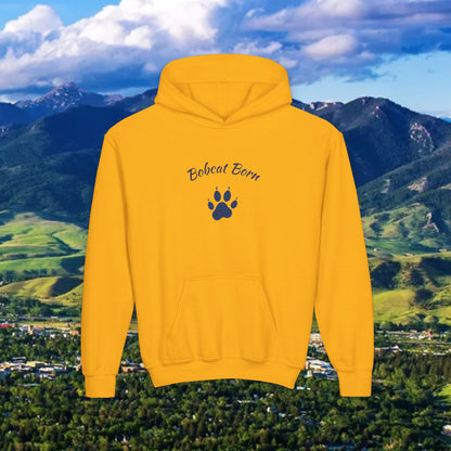Bobcat Born Youth Hoodie, Cozy Sweatshirt for Kids, Great for School, Outdoor Adventures, Gifts, Sports Events