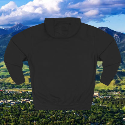 Bobcat Paw Print Fleece Hoodie, Cozy Sweatshirt, Casual Outdoor Wear, Unique Gift for Cat Fans, Montana State Fans