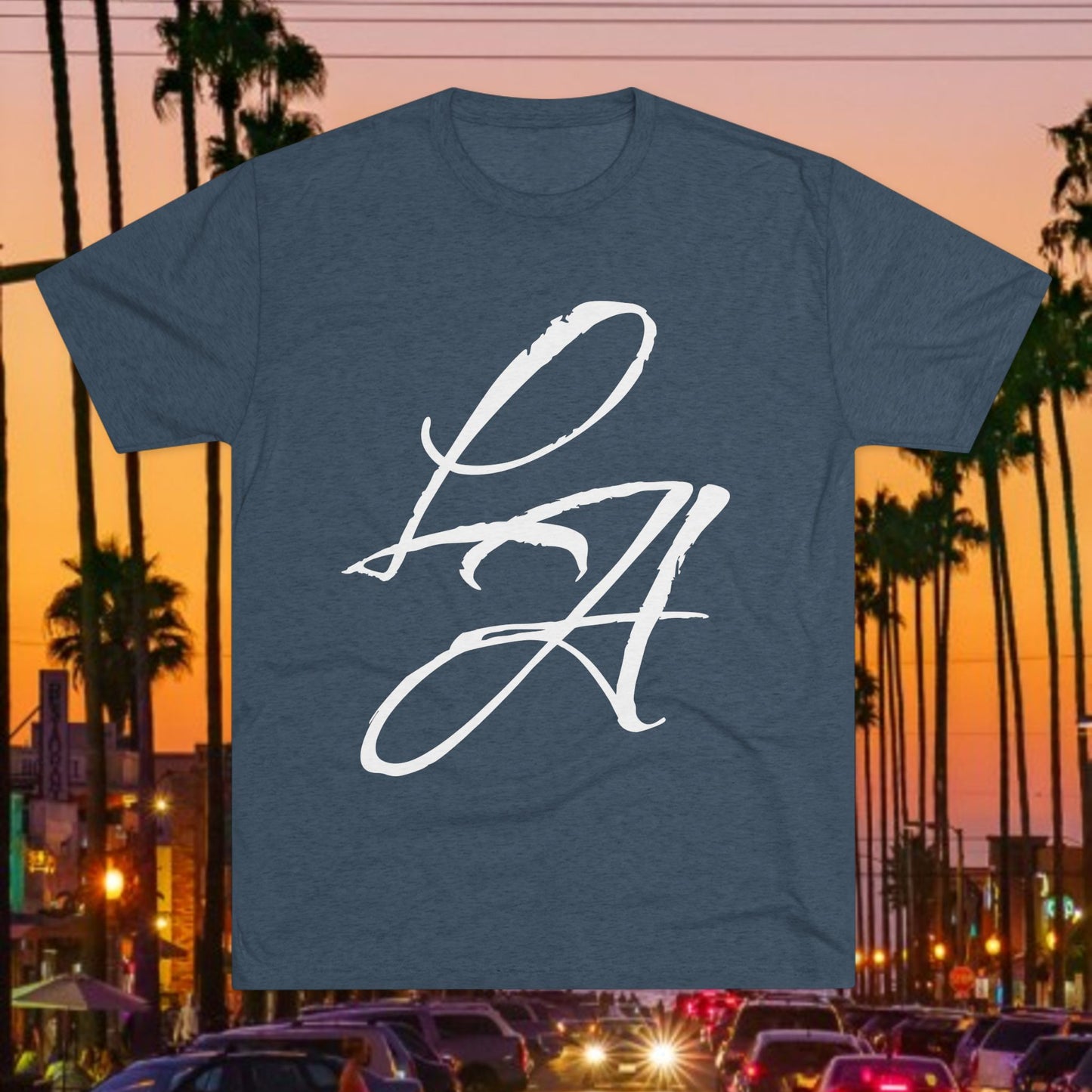LA Script T‑Shirt — Vintage Los Angeles Graphic Tee, Super Soft Tri-Blend Material