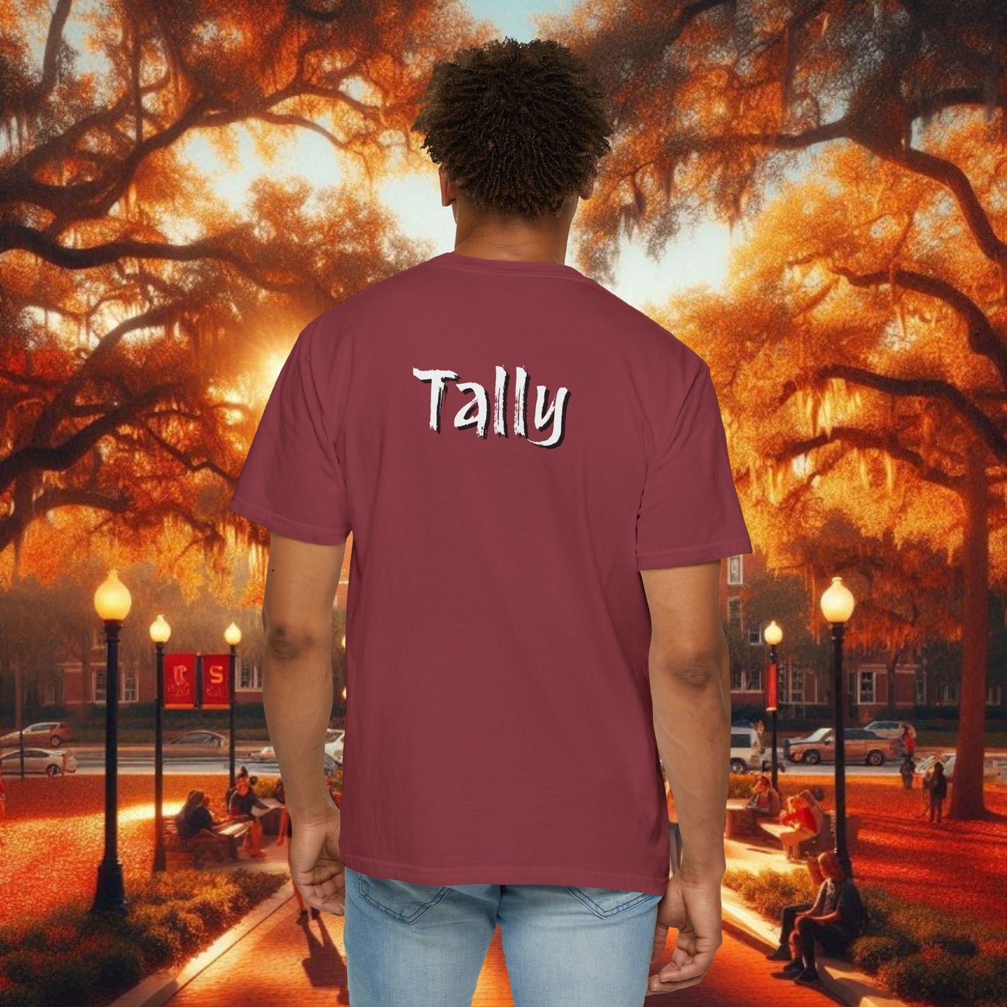 T-Shirt with Tally Design, Casual Wear, Gift for Sports Fans, College Apparel, Summer Fashion, State Pride Tee