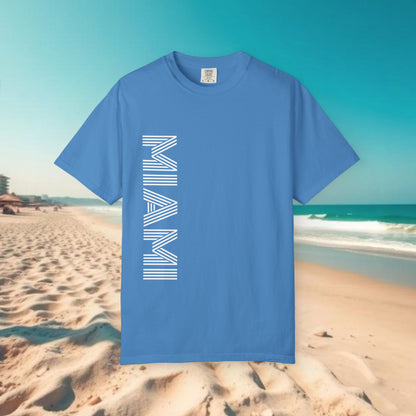 Miami Garment-Dyed T-Shirt - Vibrant Coastal Style, Unisex Summer Tee, Beachwear, Travel Souvenir, Gift for Miami Lovers