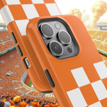 Vibrant Checkerboard Magnetic Tough Cases for Phones, Sports Fans' Accessory, Durable Protection, Tennessee Design, Custom Cases, Gift Ideas