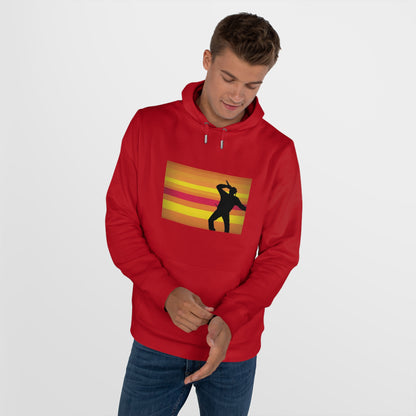 King Silhouette Hoodie — Retro Sunset Dance Graphic Hooded Sweatshirt