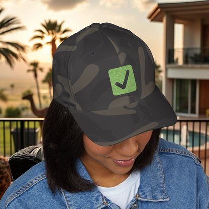 Cash it! Wing Man Designs, Closed-Back Structured Cap (Embroidery), Check Mark Hat