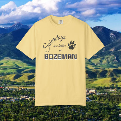 Bozeman Saturday T-shirt, Unisex Casual Tee, Weekend Vibes Shirt, Bozeman Gift, Summer Outing Apparel