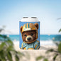 Adorable Teddy Bear Football Can Cooler Sleeve | Perfect for Game Day, Tailgating, Parties, Gifts, Summer Fun