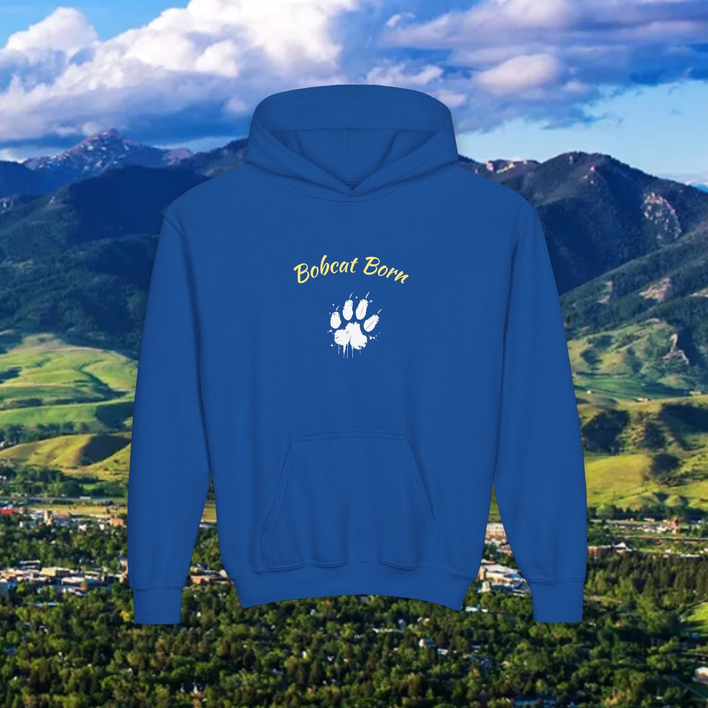 Bobcat Born Youth Hoodie, Cozy Sweatshirt for Kids, Great for School, Outdoor Adventures, Gifts, Sports Events