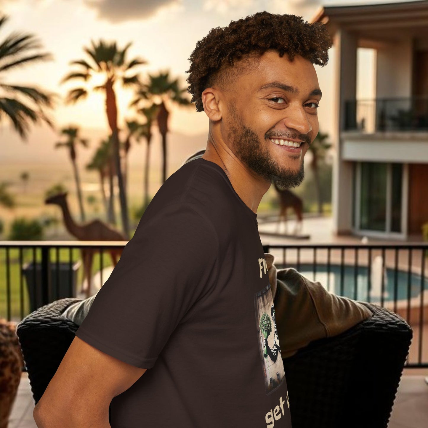 T-Shirt — "FWM Get a Bag" Graphic Tee (Banksy-Style Street Art)