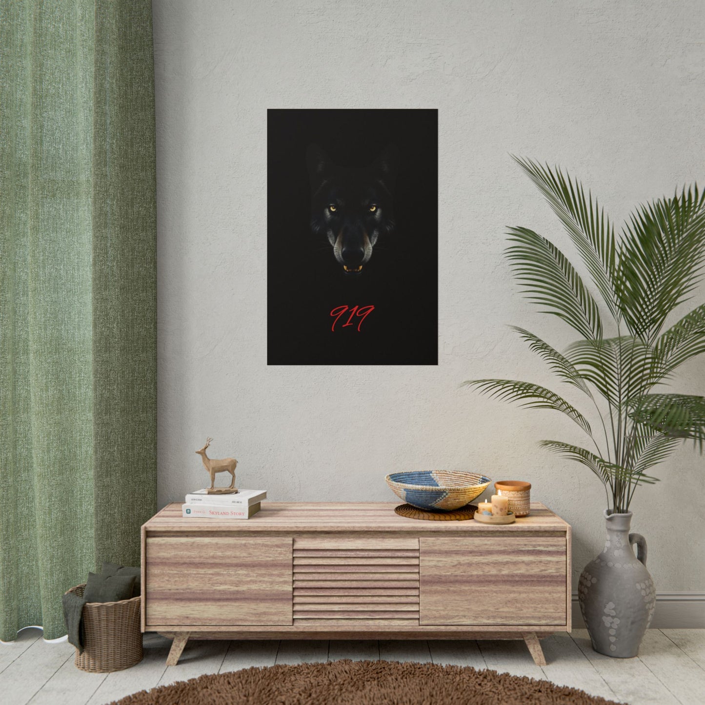Wolfpack Art Poster, Wolf 901 Raleigh Poster, Gift for Die Hard Fans, Home Decor, 919 Design