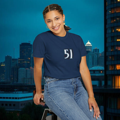 #51 Retro Unisex Garment-Dyed T-shirt with Minimalist 51 Design, Casual Wear, Seattle Fans, Birthday, Everyday Comfort
