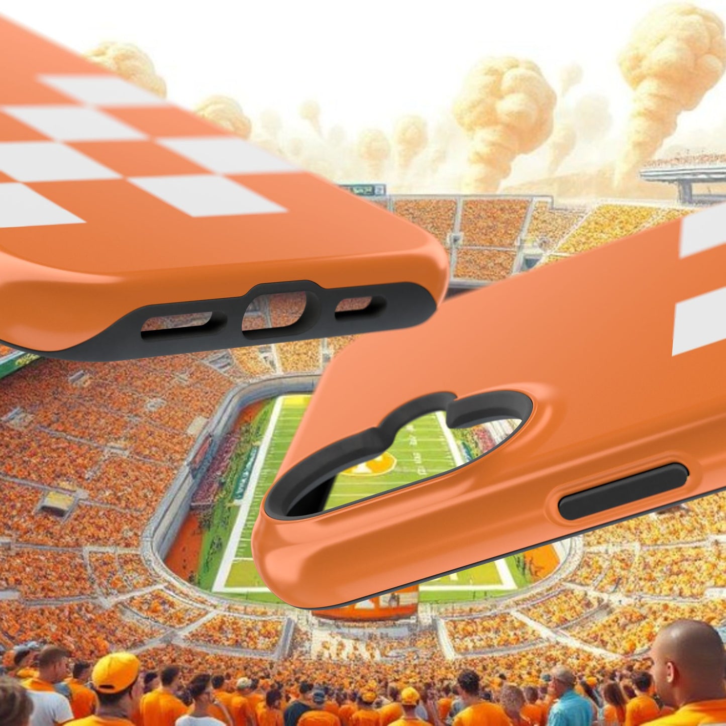 Vibrant Checkerboard Magnetic Tough Cases for Phones, Sports Fans' Accessory, Durable Protection, Tennessee Design, Custom Cases, Gift Ideas