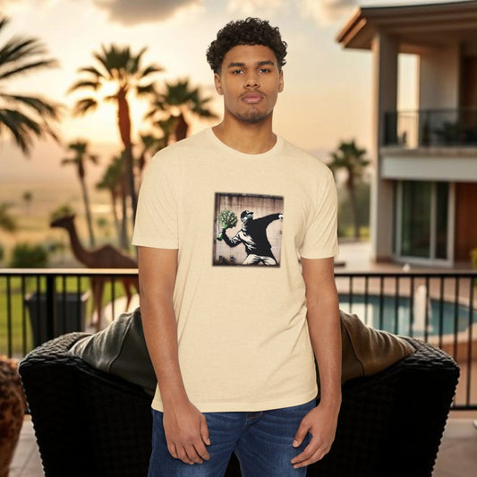 Wing Man Banksy Inspired Streetwear T-Shirt - Unisex Graphic Tee, Casual Wear, Unique Gift, Everyday Style, Urban Vibe, Festival Outfit