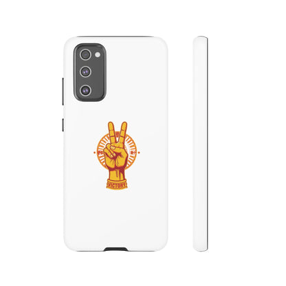 Victory Themed Stylish Phone Case - Tough Cases with Peace Sign Design, Customizable Phone Covers, Gift for Tojan Fans, Trendy Accessories