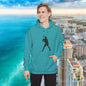 Teal Retro Garment-Dyed Hoodie with 10 Design, Stylish Hoodie, Casual Wear, Unique Gift, Trendy Apparel