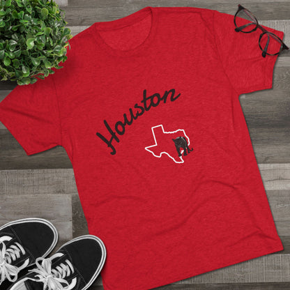 Houston State Outline T‑Shirt — Retro Script City Pride Tee