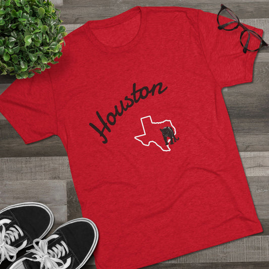 Houston State Outline T‑Shirt — Retro Script City Pride Tee