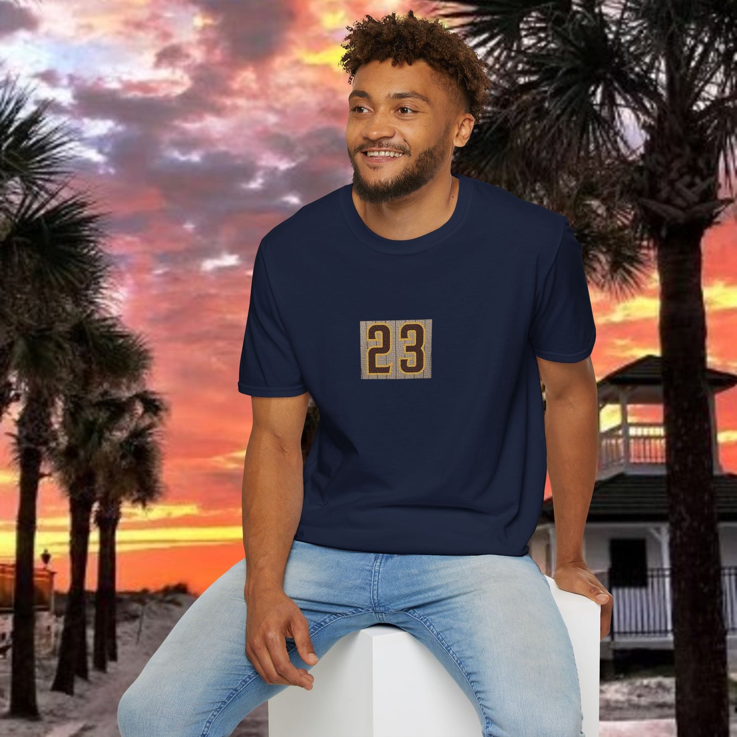 Baseball Stars Unisex Softstyle T-Shirt with Retro 23 Design, Casual Wear, Gift for Sports Lovers, Baseball Fans