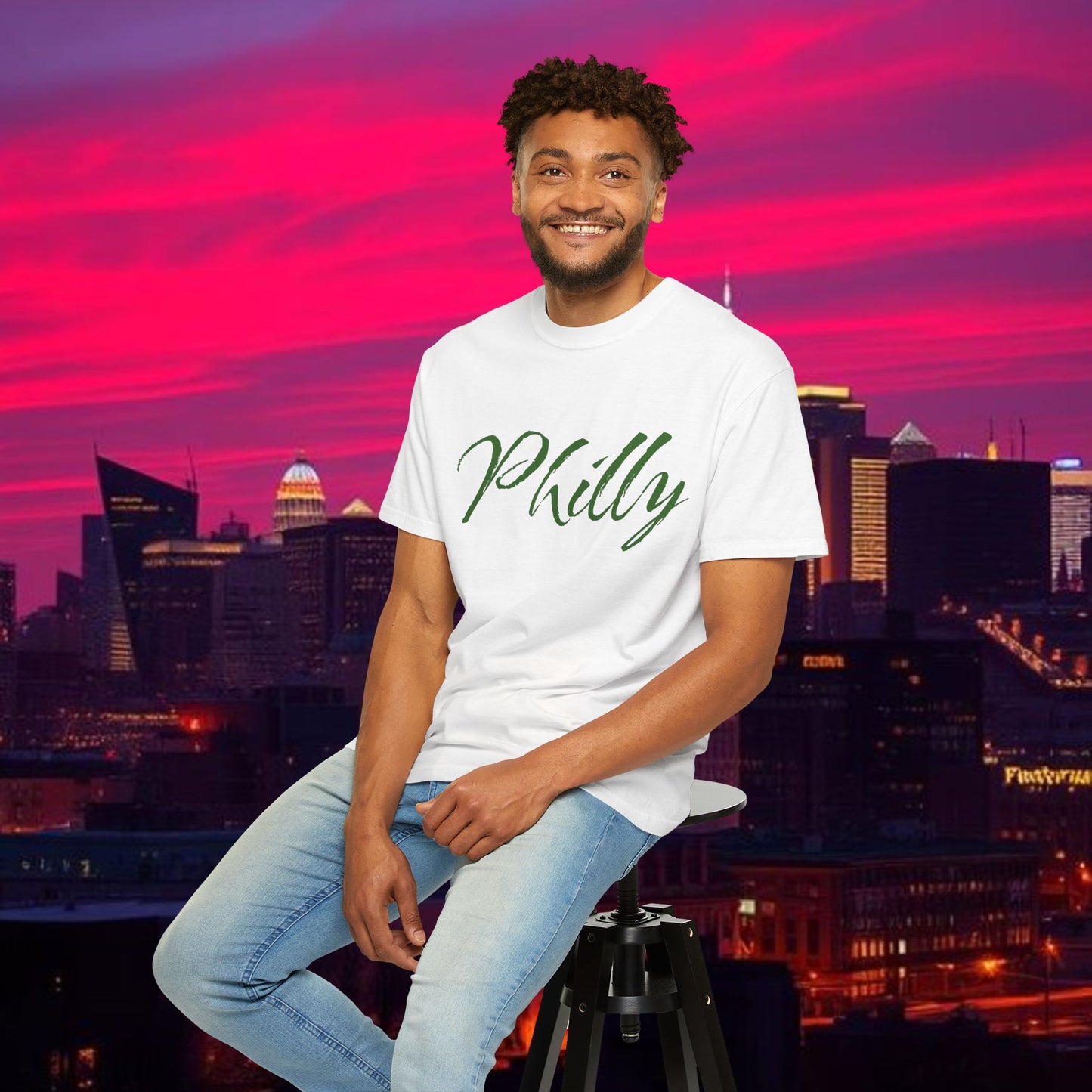 Philly Script T-Shirt — Handwritten City Pride Tee, Ultra Soft and Comfortable T-Shirt for any gameday.