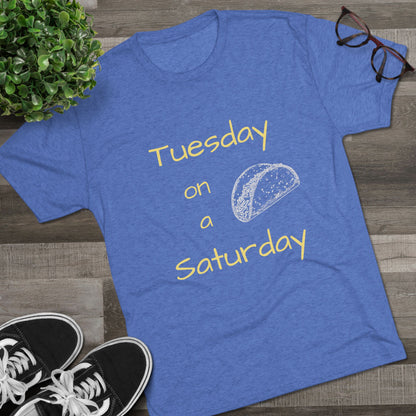 T-Shirt — "Tuesday on a Saturday" Taco Tee with Paw Print Back