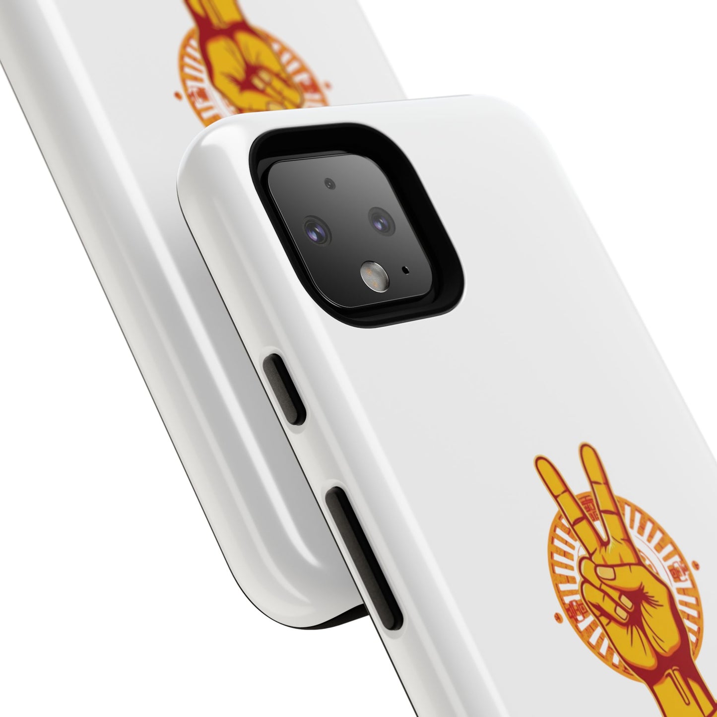 Victory Themed Stylish Phone Case - Tough Cases with Peace Sign Design, Customizable Phone Covers, Gift for Tojan Fans, Trendy Accessories
