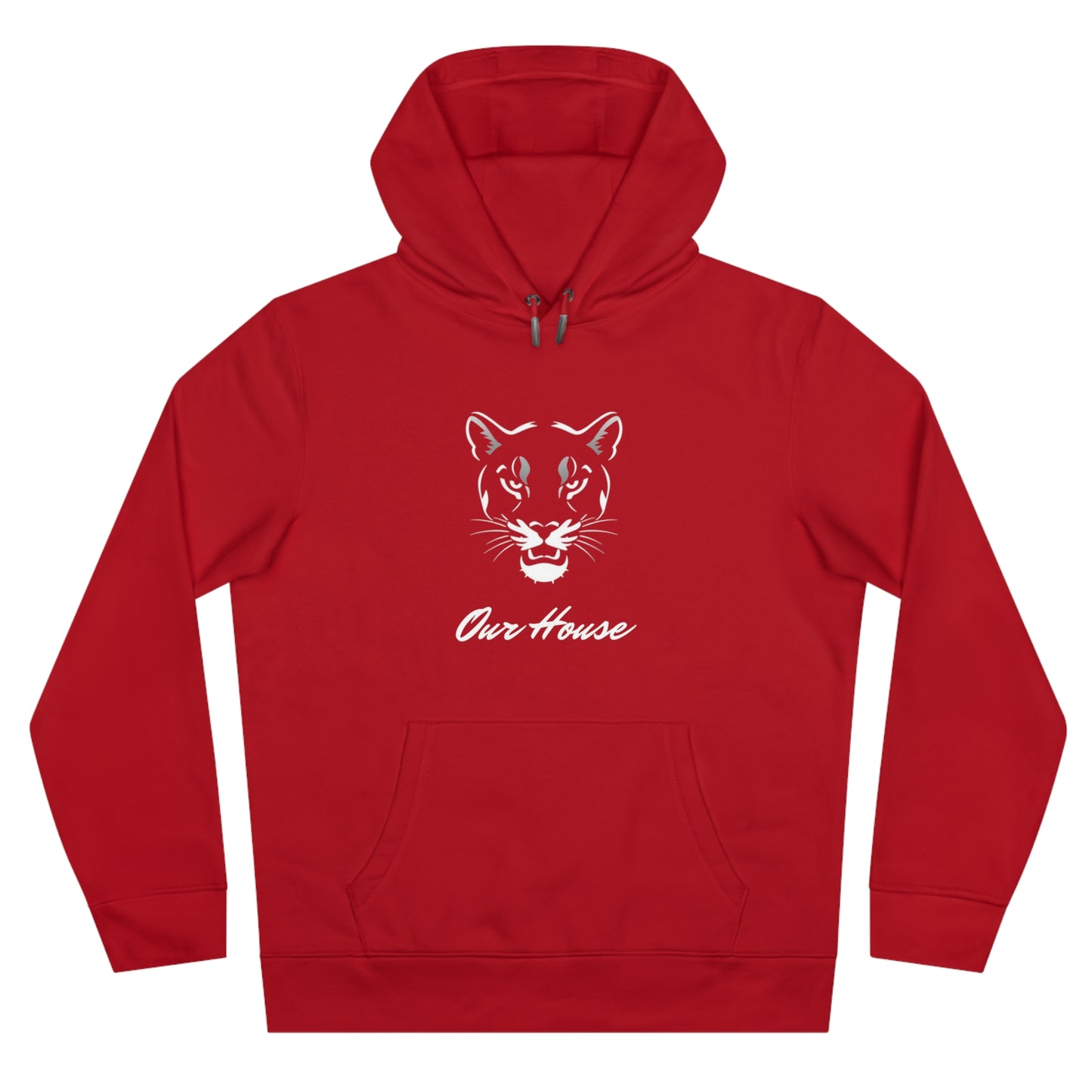 Cougar Silhouette Hoodie - Cozy Sweatshirt, Great for Gifts, Casual Wear, Lounge, Sports Fans, Red Sweatshirt