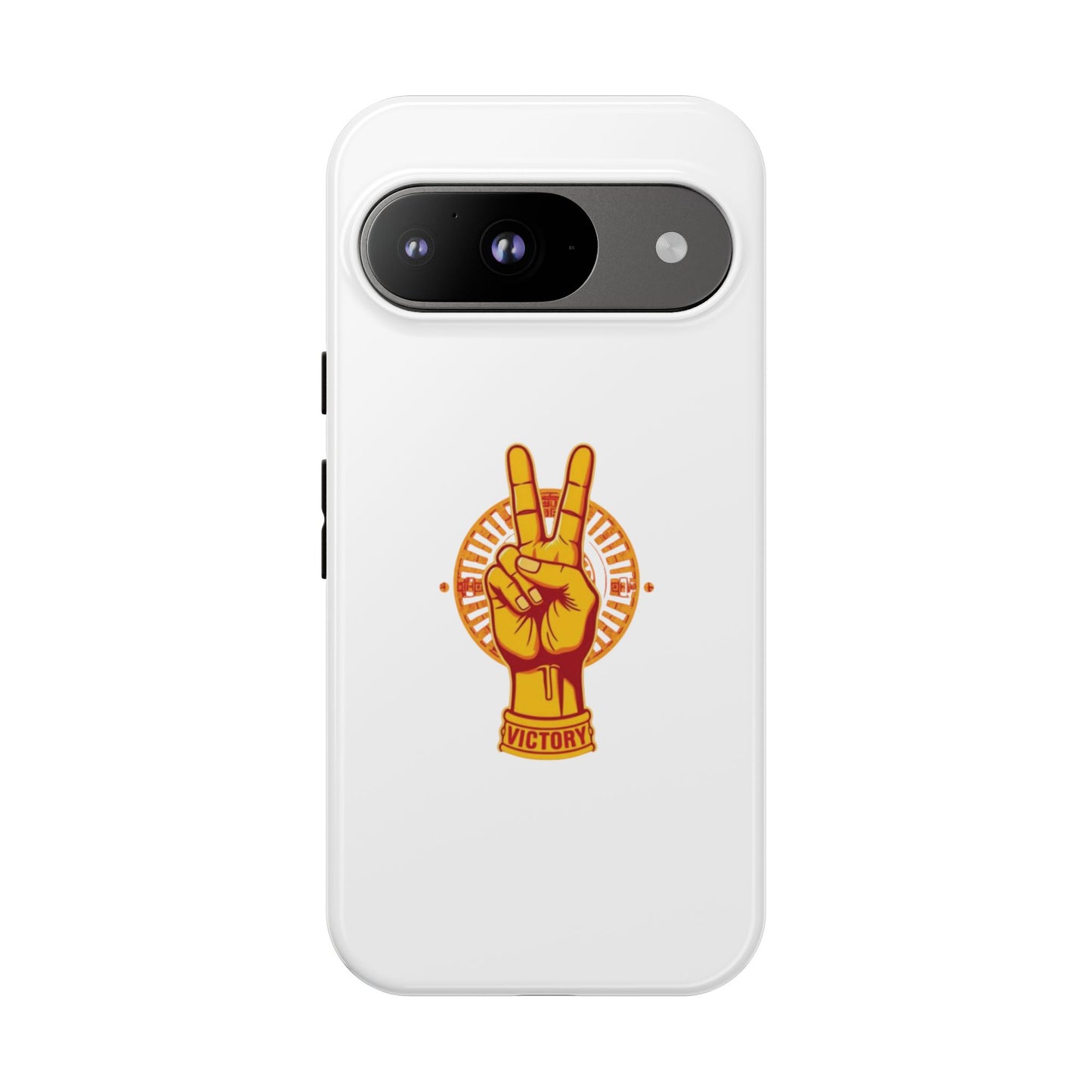 Victory Themed Stylish Phone Case - Tough Cases with Peace Sign Design, Customizable Phone Covers, Gift for Tojan Fans, Trendy Accessories