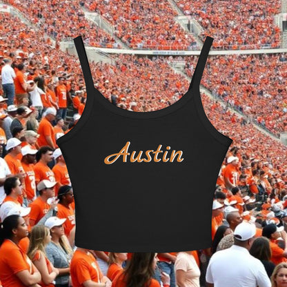 Austin Vibes Women's Spaghetti Strap Tank Top, Casual Summer Wear, College Apparel, Game Day Outfit, Texas Style Top