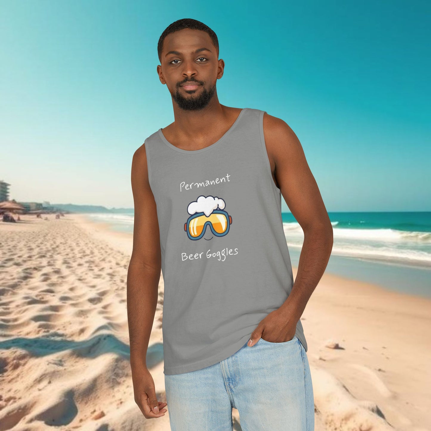 Beer Goggles Tank Top, Unisex Tank, Summer Apparel, Beachwear, Funny Gift, Pool Party Top