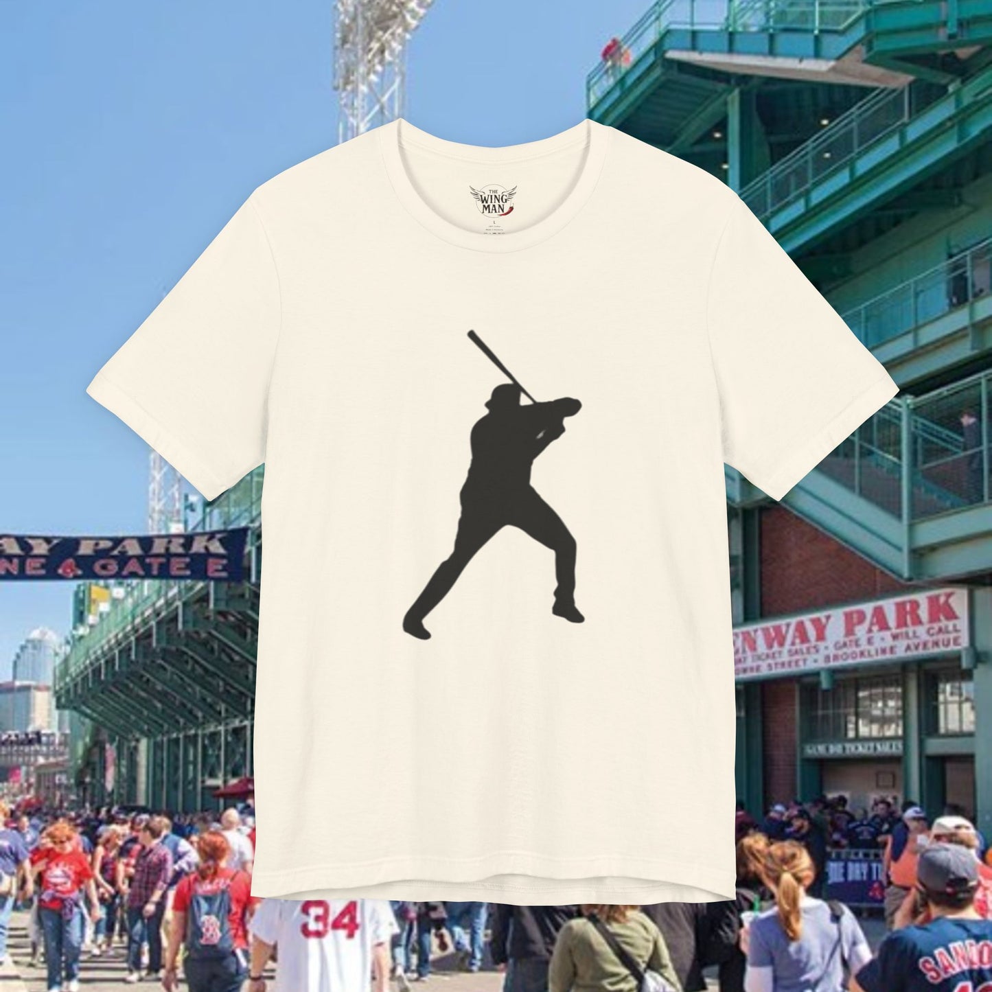 Baseball Stars Batter Silhouette T‑Shirt with Number 34 Back