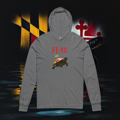 Unisex Hooded Long Sleeve Tee with Colorful Turtle Design, Comfortable Hoodie, Casual Wear, Gift for Sports Fans, Seasonal Wardrobe Staple