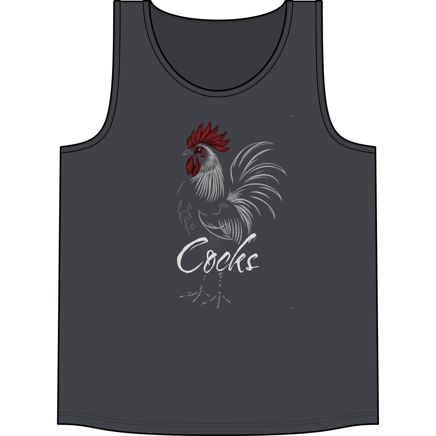 Rooster Graphic Tank — 'Cocks' Concert-Style Poultry Design