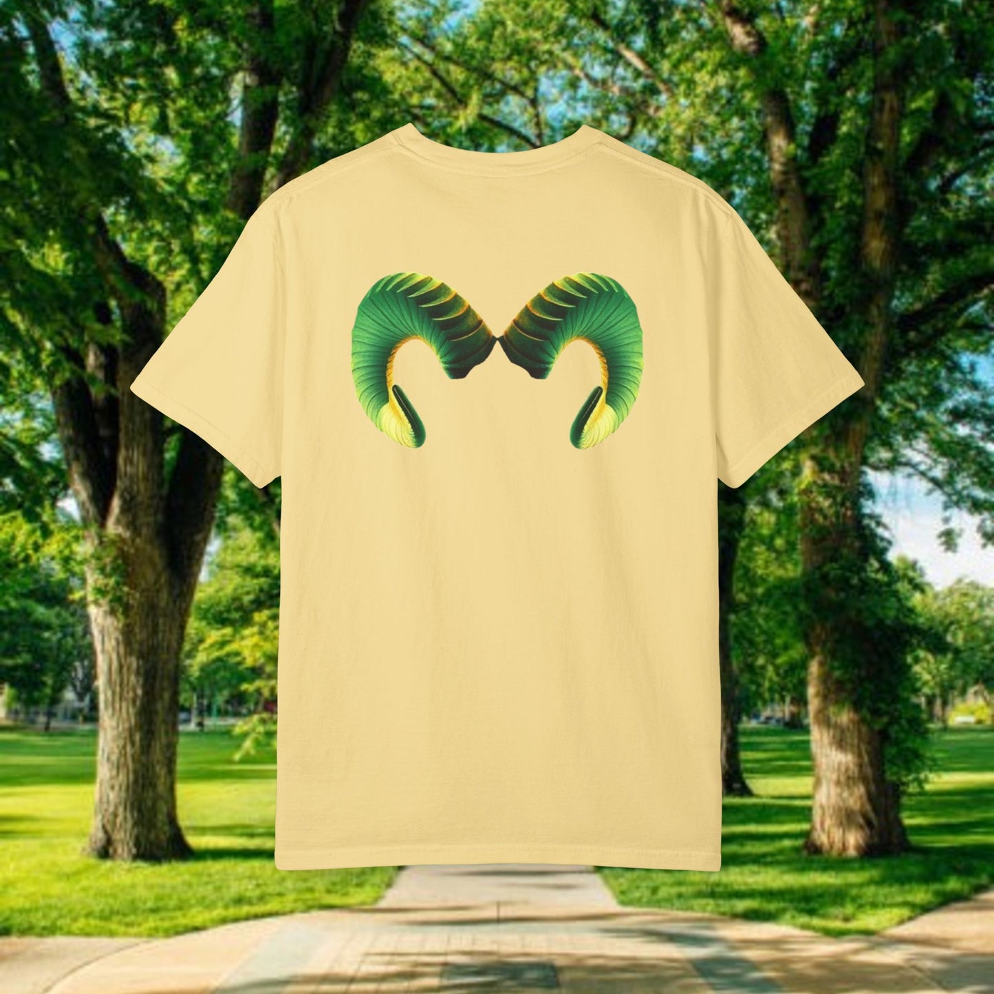 Ram Horn Graphic T-Shirt — 970 Vertical Number Design