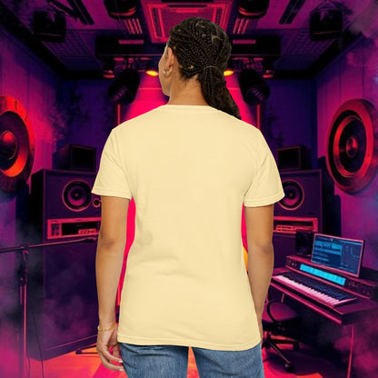 Colorful Unisex Garment-Dyed T-shirt, Artistic Graphic Tee, Music Festival Shirt, Casual Everyday Wear, Vibrant Streetwear, Unique Gift Idea