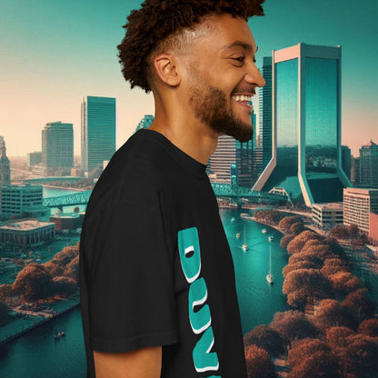 Duval Stylish T-Shirt — Jacksonville Pride Vertical DUVAL Design, Front and Back Designs